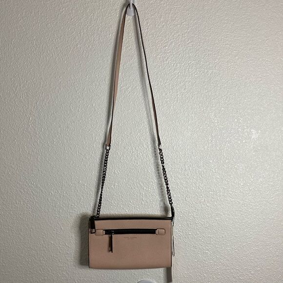 NWT-Marc Jacobs-SINGLE LEATHER CROSSBODY-pink pebbled leather-black hardware - Picture 1 of 8